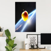 Apple dans l'espace | AI Art Poster (Bureau à domicile)