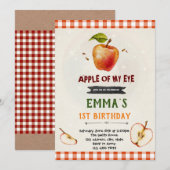 Apple de mes yeux invitation d'anniversaire (Devant / Derrière)