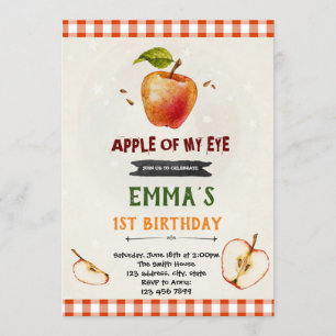Apple de mes yeux invitation d'anniversaire