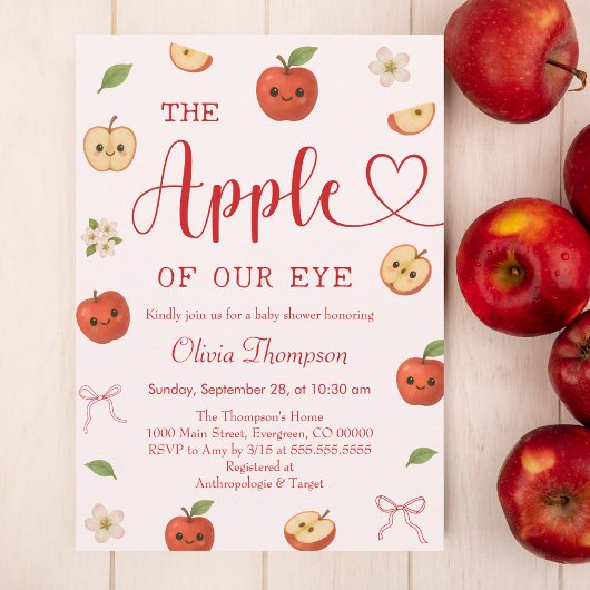 Apple de mon Baby shower oculaire Invitation