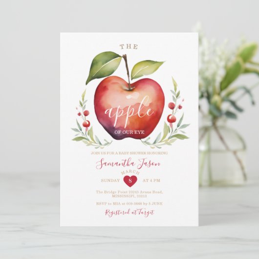 Apple de mon Invitation Baby shower oeil (Debout devant)