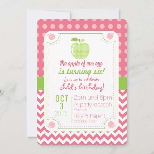 Apple De Notre Oeil Invitation Anniversaire (Devant)