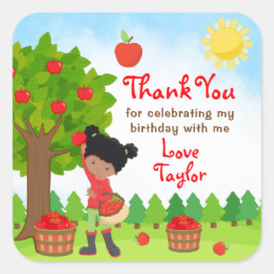 Apple die donkere huidsmeisje koopt Birthday Dank  Vierkante Sticker