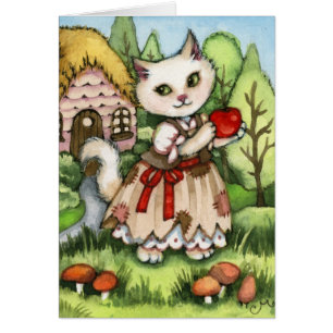 Apple du blanc de neige - carte mignonne de chat