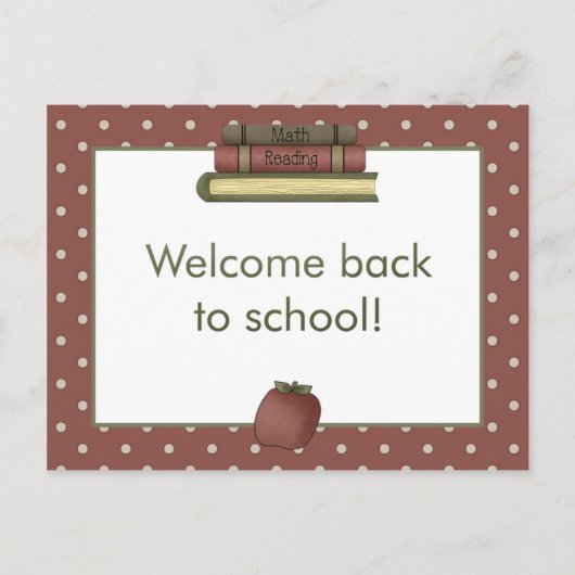 Apple en Book Welcome Back to School Briefkaart (Voorkant)