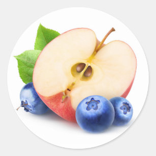 Apple en bosbessen ronde sticker