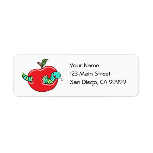 Apple en een Hongaarse worm Etiket