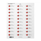 Apple en een hongerige worm etiket (Full Sheet)