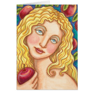 APPLE EN EVE FOLK ART GREETTE NOTE KAART Blank