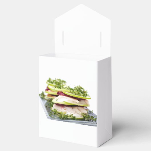 Apple en forel-appetizer bedankdoosjes (Geopend)