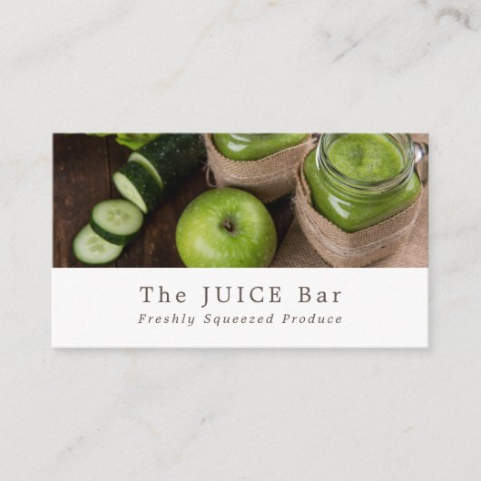 Apple en komkommer, Juice Bar Visitekaartje (Voorkant)