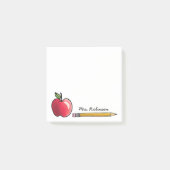 Apple en Pencil Gepersonaliseerde leraar 3 x 3 Post-it® Notes (Voorkant)