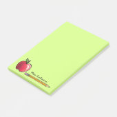 Apple en Potlood Gepersonaliseerde Leraar Groen 4  Post-it® Notes (Schuin)