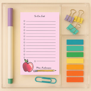 Apple en potlood leraar om te doen lijst roze 4 x  post-it® notes