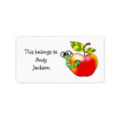 Apple en Worm gepersonaliseerd label (Voorkant)