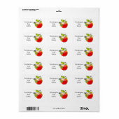 Apple en Worm gepersonaliseerd label (Full Sheet)