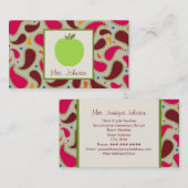 Apple et cartes de visite verts de professeur de (Devant / Derrière)
