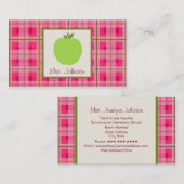 Apple et cartes de visite verts de professeur de (Devant / Derrière)