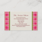 Apple et cartes de visite verts de professeur de (Dos)