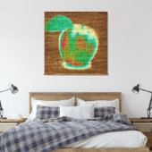 Apple Fine Art over Burlap Linen Jute #4 Canvas Afdruk (Insitu (Slaapkamer))