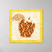 Apple Fine Art over Burlap Linen Jute Canvas Afdruk (Voorkant)
