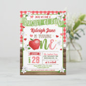 Apple First Birthday Invitation - Bushel of Fun G Kaart (Staand voorkant)