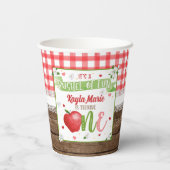 Apple First Birthday Party Cup - Bushel of Fun Papieren Bekers (Achterkant)