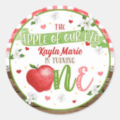Apple First Birthday Sticker - Apple of Our Eye (Voorkant)