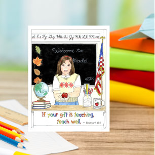 Apple for the Teacher Inspirerend Briefkaart