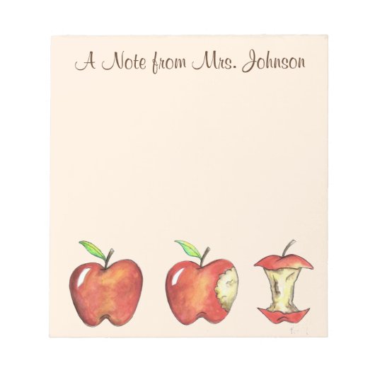 Apple for the Teacher Personalized Red Delicious Notitieblok (Voorkant)