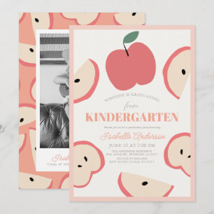 Apple Foto Roze Meisje Kleuterschool Afstuderen Kaart