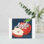 Apple  Fruit Label Retro Briefkaart (Staand voorkant)