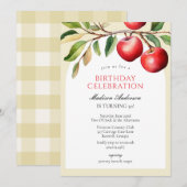 Apple Fruits Birthday Invitation (Devant / Derrière)
