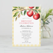 Apple Fruits Birthday Invitation (Debout devant)
