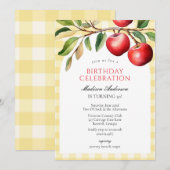 Apple Fruits Birthday Invitation (Devant / Derrière)