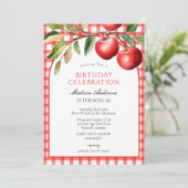 Apple Fruits Birthday Invitation (Debout devant)