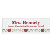 Apple Garland Teacher's Custom Name Label Naambadge (Voorkant)
