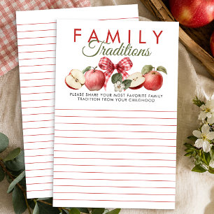 Apple & Gingham Baby Shower Familietradities Kaart