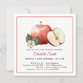 Apple Gingham Bow Herfst Baby shower Uitnodiging (Voorkant)