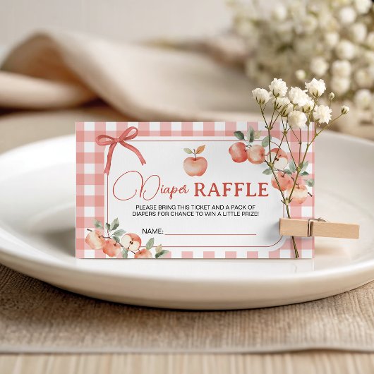 Apple Gingham Luier Raffle Ticket Kaarten