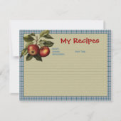 Apple Gingham Recipe Card Kaart (Voorkant)