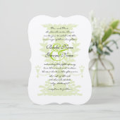 Apple Green Antique Urn Wedding Invitation Kaart (Staand voorkant)