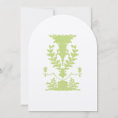 Apple Green Antique Urn Wedding Invitation Kaart (Achterkant)