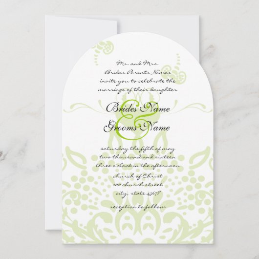 Apple Green Bees & Hearts Uitnodiging voor een bru (Voorkant)