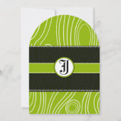 Apple Green Black Wood Grain Weddenschap Kaart (Achterkant)