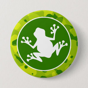 Apple Green Camo; Kikker Ronde Button 7,6 Cm