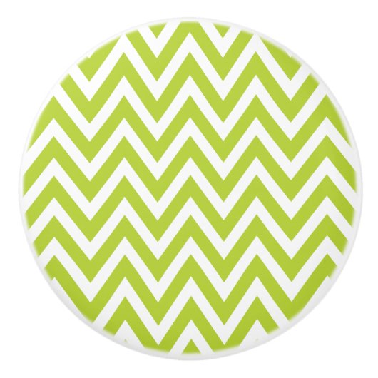 Apple Green Chevron Keramische Knop (Voorkant)
