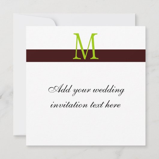 Apple Green Damask Monogram Wedding Invitation Kaart (Achterkant)