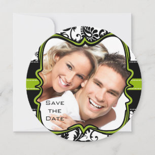 Apple Green Damask Tourbillons Mariage Carte de Co