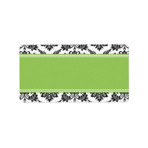 Apple Green Damask Wedding Adresetiketten Etiket